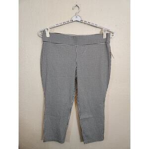 Old Navy Women's Black White Houndstooth Straight Leg Cropped‎ Pants Size 22 NWT